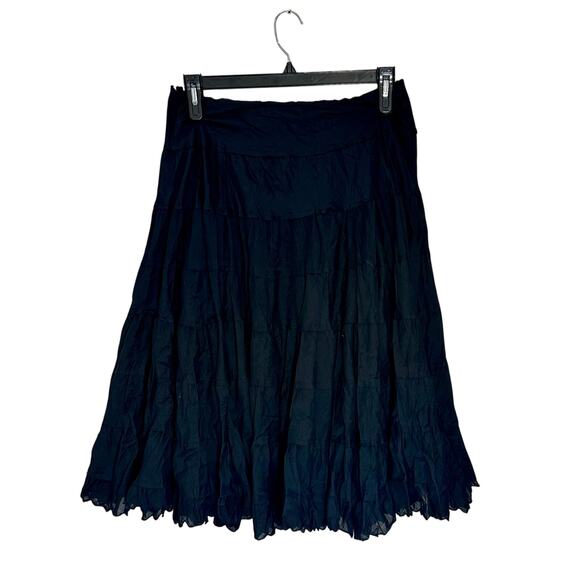 Chaudry Dresses & Skirts - Chaudry KE Black Tiered Boho Skirt Size M